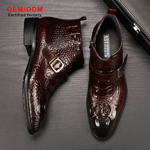 Stivali in Pelle da Uomo Personalizzati OEM, Design Retrò alla Moda, in Vera Pelle di Vacchetta con Cerniera, Punta Affusolata, Stile <span class=keywords><strong>Martin</strong></span> - Product Image 2