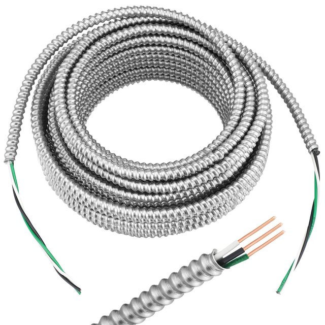 Low Price MC Metal Clad Cable 14/2 12/2 14/3 Cable AC90 American Standard Wire Solid Power Cable Aluminum Armor