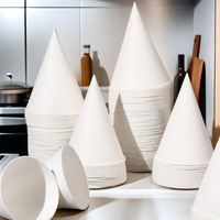 Cônes de neige en papier blanc imprimé personnalisé Papier ciré enduit anti-fuite Cône de glace rasée Distributeur de tasses à boire Gobelets à cône d'eau