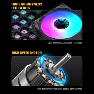 Lovingcool Small 3pin RGB PWM CPU Cooler 2 Heat Pipes Easy Installation 90mm Processor Heatsink Radiator <b>Fan</b> for Gaming <b>Computer</b> - Product Image 6