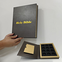 Boîte cadeau en forme de livre ouvrable à la mode Vintage vide faux livre stockage gaufrage mat stratification 2mm visage crème pour les yeux stockage
