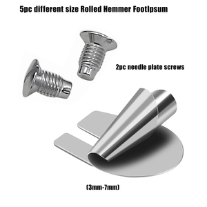 <b>Sewing</b> Rolled Hemmer Foot <b>Set</b> 3-10mm Wide Rolled Hem Pressure Foot <b>Sewing</b> Machine Home Industrial Curved Scroll Hemmer Foot - Product Image 2