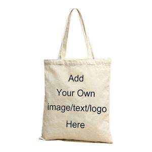Wholesale Fashion Eco Friendly Custom Reusable Print Recycle Grocery Cotton Canvas Fabric Shopping Tote <b>Bag</b> - Product Image 1