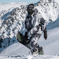 Combinaison de ski pour homme, imprimé encre, ensemble de ski unisexe, doublure polaire, imperméable, coupe-vent, ample, grande taille, entièrement scellée, pour snowboard
