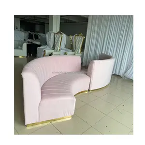 Blush Roze Fluweel Bruiloft Lounge Sofa Bruids Bruiloft Love Seat Voor Gast Voor Bruiloft Podiumdecoratie