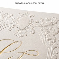 Carte de mariage imprimée numériquement avec dorure à chaud, carte de vœux personnalisée, impression rapide pour cérémonie, faible quantité minimale de commande