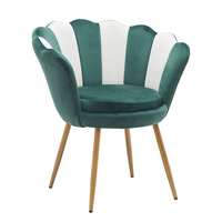 Chaise de luxe légère avec accoudoirs en velours doux pour maquillage, pieds dorés, chaise de salon avec repose-pieds