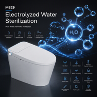 WC intelligent avec bidet intégré, en céramique, sur pied, avec couvercle à ouverture automatique, siège chauffant, sécheur d'air, double chasse d'eau, télécommande incluse