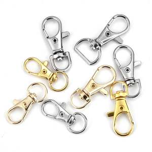 Ganchos de cierre de llavero chapados en oro, anillos en <span class=keywords><strong>D</strong></span>, hebillas de llave, conector giratorio para fabricación de joyas, artesanías DIY - Product Image 3