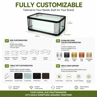 Table basse lumineuse à LED, table de bar lumineuse, table de restaurant moderne avec plateau en verre, mobilier commercial pour discothèque, hôtel, salon
