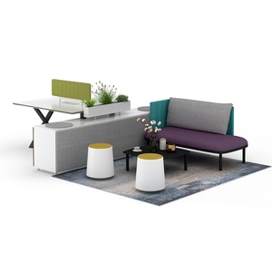 European Modern White Office Desk Modular Staff <b>Desktop</b> Bureau for 4 People for Workstation Use - Product Image 3