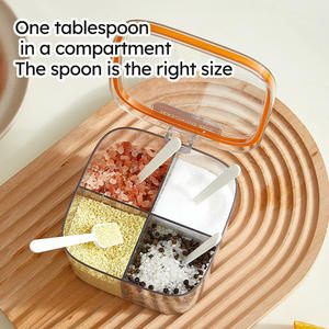 Boîte à condiments scellée à 4 compartiments pour le sel, les épices et le poivre en poudre. - Product Image 3