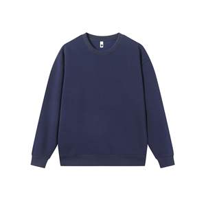 เสื้อสเวตเตอร์คอกลมผ้าคอตตอน100% แบบสวมหัวสไตล์สตรีทแวร์ผ้าคอตตอนแท้พิมพ์ลายเรียบ - Product Image 5