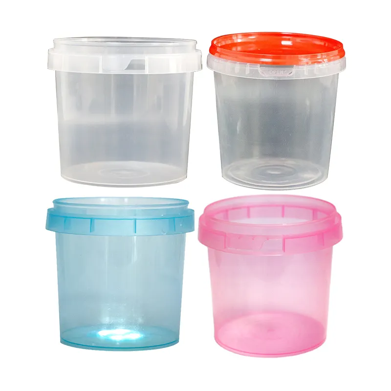 Wholesale 1L Buckets With An LED Light Clear Plastic Bucket For Sale Light Up Halloween Buckets