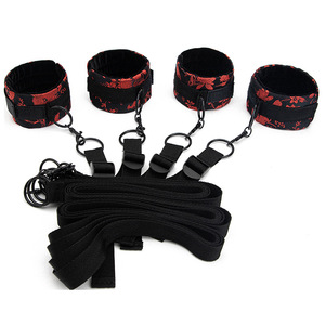 Adult Bondage Straps Flower Color Black With Metal Clips For <b>Bed</b> <b>Restraint</b> Use - Product Image 2