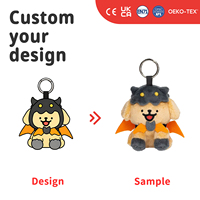 Porte-clés personnalisé en peluche Panda, breloque animale en peluche douce avec mini-ours jaune pour accessoires de sac à dos