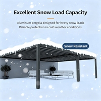 Pergola bioclimatique motorisée en aluminium personnalisable, lames orientables, éclairage LED, étanche, résistante au vent, 3x4m, spécifications pour jardin