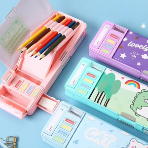 Dễ thương phim hoạt hình đa chức năng bút chì Trường hợp với Mài văn phòng phẩm Bút hộp tổ chức - Product Image 2