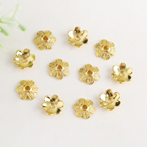 Componentes de joyería Lisheng: Tapas de cuentas de flor de oro de 18k con preservación del color, espaciadores para la fabricación de pulseras y cadenas DIY - Product Image 1