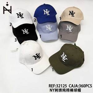 Gorra de Béisbol de Algodón Bordada Ny, Ajustable, Unisex, Informal para Exteriores, de 6 Paneles, 100% Algodón - Product Image 1