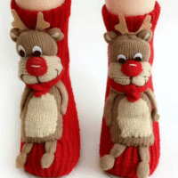 3d Carton Animal Antidérapant Tricoté Nouveauté Drôle Femmes Épais Chaussons Chauds Chaussettes