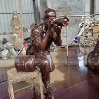 Escultura de Figura Personalizada, Gran Estatua de Fotógrafo en Bronce para Plazas y Proyectos Comerciales