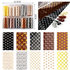 10 pièces/ensemble feuille léopard sur ongles motifs de fleurs de <span class=keywords><strong>serpent</strong></span> spéciaux feuille de transfert d'ongles ongles Art autocollants décorations - Product Image 4
