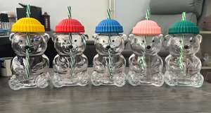 Taza <span class=keywords><strong>de</strong></span> Vidrio Creativa Estilo Ins a Precio Económico, Taza <span class=keywords><strong>de</strong></span> Osito <span class=keywords><strong>de</strong></span> Peluche Starbuck con Bufanda - Product Image 6