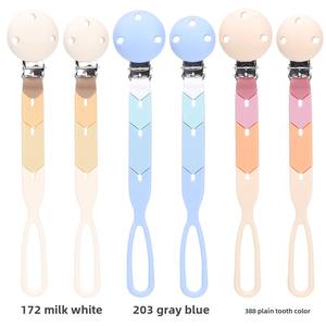 Tongtu Özelleştirilmiş Organik Çocuk Emziği BPA İçermeyen Silikon Emzik Zinciri Karikatür Desenli Doğal Yuvarlak Emzik Tutucu - Product Image 6