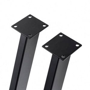 Pieds de table à manger amovibles en acier forgé et fonte noir mat, style moderne, pour chambre, appartement, maison, bureau, hôpital, salon - Product Image 5