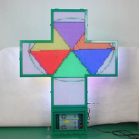 Jhering Programmable LED Pharmacie Croix Écran d'affichage Utilisation extérieure Couleur avec indicateur de température Contrôle WIFI