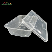 Boîte à lunch jetable en plastique de haute qualité de 500ml avec couvercles pour servir des aliments
