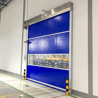 Porte de garage à enroulement rapide de taille personnalisée, minimaliste, pour atelier, en PVC, surface transparente finie