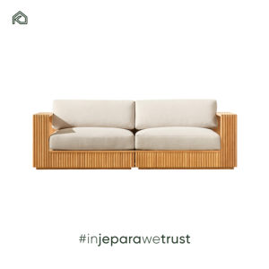 Sofá Gina: Experimente la vida al aire libre relajada con el sofá Gina, fabricado con madera de teca maciza y tapicería suave para una comodidad atemporal. - Product Image 4