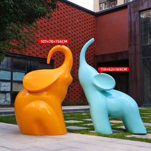 ประติมากรรมไฟเบอร์กลาสรูปช้างสำหรับใช้กลางแจ้งในห้างสรรพสินค้าทิวทัศน์ของสัตว์ในสวนและเครื่องประดับสำหรับพื้นที่อยู่อาศัย - Product Image 3