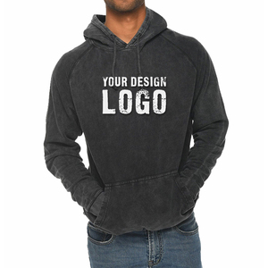 Sweat-shirt pour homme en coton vintage décontracté, à épaules tombantes, de haute qualité, lourd, uni, surdimensionné - Product Image 1