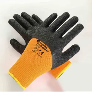 中国制造商批发保暖手套橙色工作手套冬季