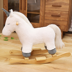 Groothandel Massief Hout Speelgoed Eenhoorn Hobbelpaard Mooie Hobbelpaard Stal Kinderen Educatief Speelgoed - Product Image 6