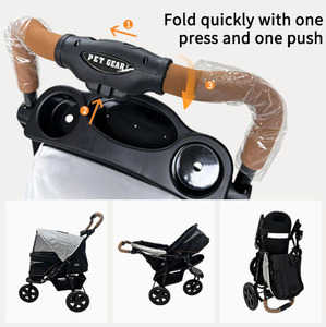 JXB PG8350 Carrito de Paseo <span class=keywords><strong>para</strong></span> Mascotas de 3 Ruedas con Rueda Trasera Grande, Ligero, <span class=keywords><strong>para</strong></span> <span class=keywords><strong>Perros</strong></span> y Gatos Pequeños y Medianos - Product Image 4