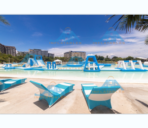 Parc aquatique gonflable commercial/nouveau parc aquatique de conception/parcours d'obstacles gonflable de défi de ligne droite à vendre - Product Image 3