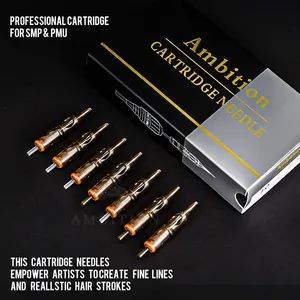 Ambition Professional Disposable 0.25mm Gold 1RL 3RL 5RL 7RL RS Magnum Tattoo Cartridge Needles for Tattoo Cartridge Machine