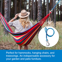 VEROGO Corde de suspension robuste en nylon de 60 cm avec crochets en acier inoxydable pour hamac, chaise suspendue et siège de balançoire d'extérieur, installation facile