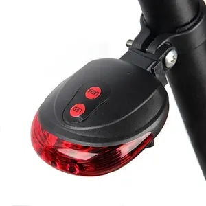 AT New Bike Tail Light Mountain Bike Safe Warning 5 LED Tail Light Cycling Laser And Led Rear Bike Bicycle Tail Light