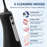 Hydropulseur dentaire électrique portable rechargeable par USB pour usage domestique et hôtelier, étanche IPX7 et 5 niveaux de pression