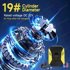 AUTOROUT RLA-0009 เครื่องสูบลมยางรถยนต์แบบดิจิตอลพกพา DC 12V คุณภาพสูง ราคาประหยัด กระบอกสูบเดี่ยว วัสดุพลาสติก ใช้งานรวดเร็ว - Product Image 5