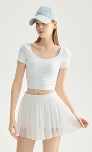 Top de Ballet para <span class=keywords><strong>Mujer</strong></span>, Ajustado, con Cuello en V, para Yoga, Pilates, Ejercicio, con Lazos <span class=keywords><strong>y</strong></span> Mangas Cortas - Product Image 2