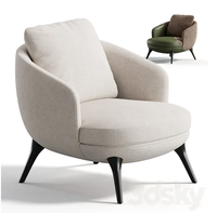 Fauteuil d'appoint confortable en tissu pour salon avec coussin amovible, idéal pour coin lecture ou zone de conversation