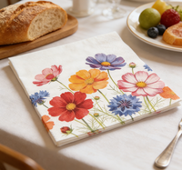 Serviettes en papier jetables imprimées de fleurs Gesang, décoration florale pour table de fête, serviettes jetables à fleurs sauvages fraîches, cocktail, dessert