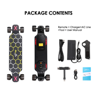 Skateboard Électrique H2X Longboard Tout-Terrain Type Off-Road avec Plateau Drop Down Idéal pour Débutant