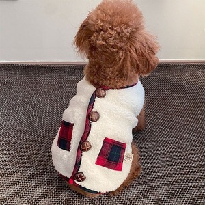 Veste pour chien en tissu écossais, en gros, MOQ faible, plusieurs couleurs, bouton, polaire, vêtements pour animaux de compagnie, ensemble de mode d'hiver - Product Image 6